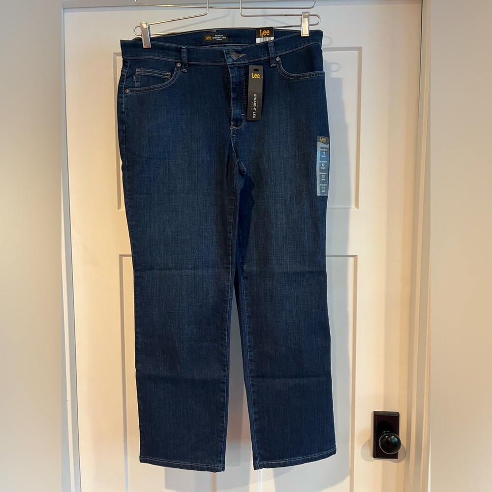 NWT Lee straight leg mid rise jeans size 12S